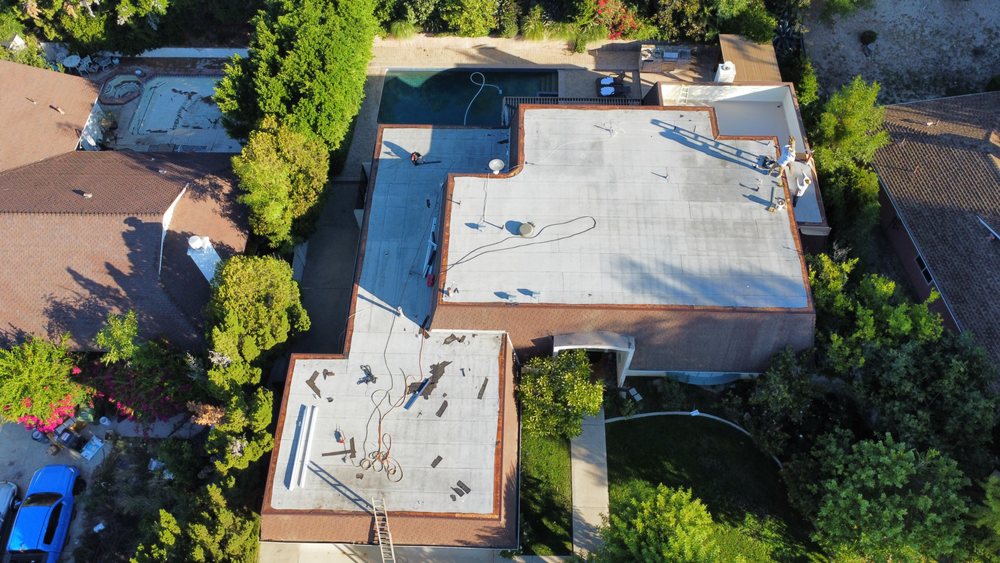 Aerial — Flat Roof Installation